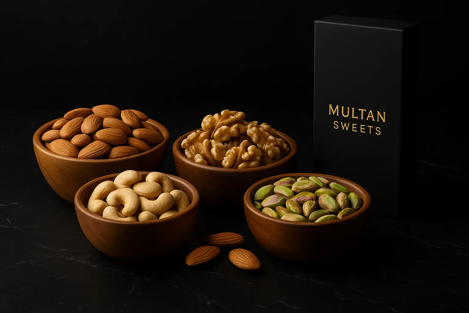 Multani Sohan Halwa filled and topped with premium dry fruits – almonds, pistachios, cashews and walnuts