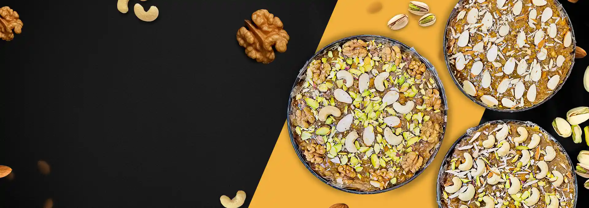 Close-up view of Premium Multani Sohan Halwa topped with rich dry fruits