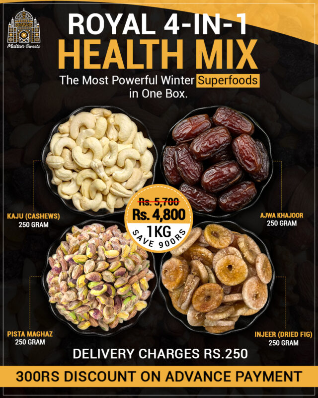 Ajwa Dates, Dried Fig, Pistachios and Cashew Nuts Package