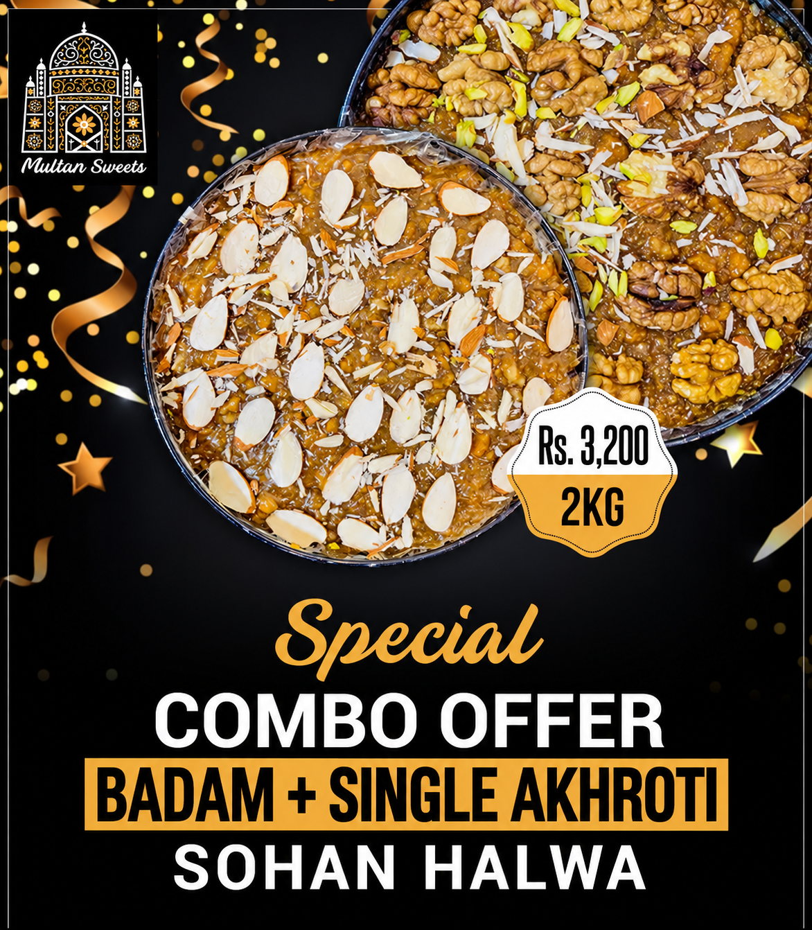 Special winter value offer badam sohan halwa + single akhroti sohan halwa in same package Special winter value offer badam sohan halwa + single akhroti sohan halwa in same package